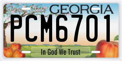 GA license plate PCM6701