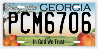 GA license plate PCM6706