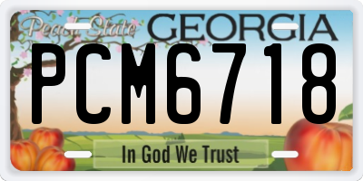 GA license plate PCM6718
