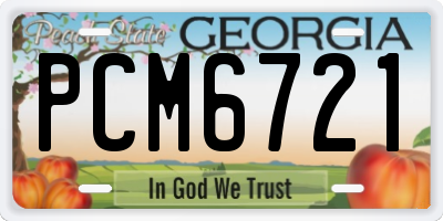 GA license plate PCM6721