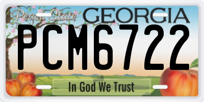 GA license plate PCM6722