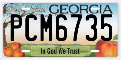GA license plate PCM6735