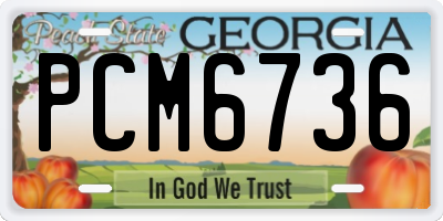 GA license plate PCM6736