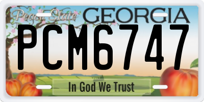 GA license plate PCM6747