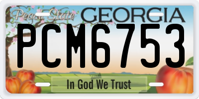 GA license plate PCM6753