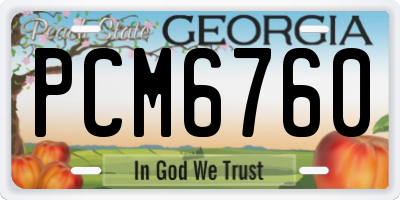 GA license plate PCM6760