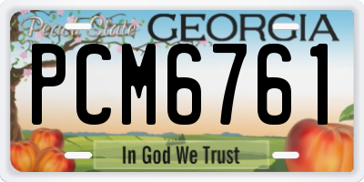 GA license plate PCM6761