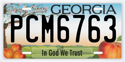GA license plate PCM6763