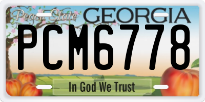 GA license plate PCM6778