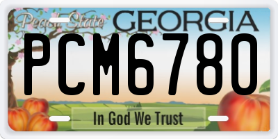 GA license plate PCM6780