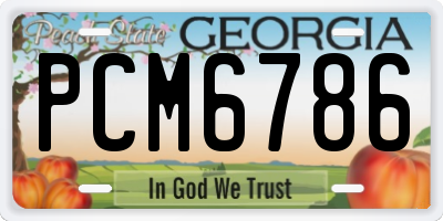 GA license plate PCM6786