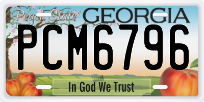 GA license plate PCM6796