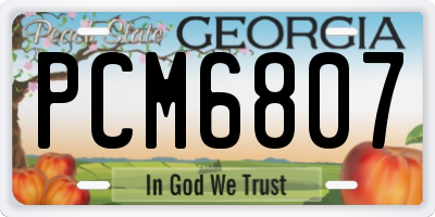 GA license plate PCM6807