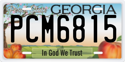 GA license plate PCM6815