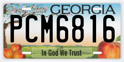 GA license plate PCM6816