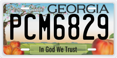 GA license plate PCM6829