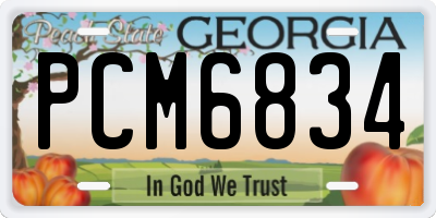 GA license plate PCM6834