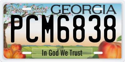 GA license plate PCM6838