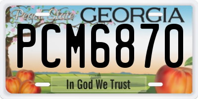GA license plate PCM6870