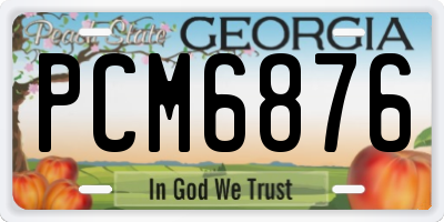 GA license plate PCM6876