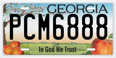 GA license plate PCM6888