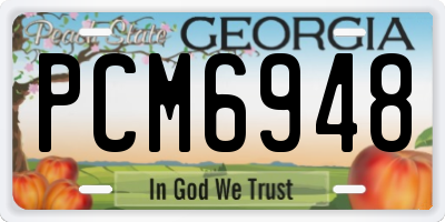 GA license plate PCM6948