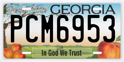 GA license plate PCM6953