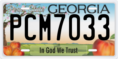 GA license plate PCM7033