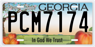 GA license plate PCM7174