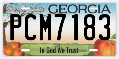 GA license plate PCM7183