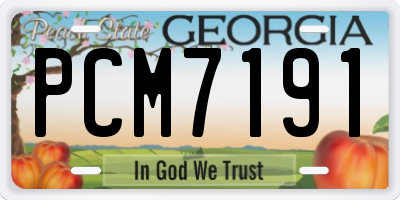 GA license plate PCM7191