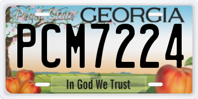 GA license plate PCM7224