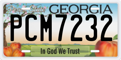 GA license plate PCM7232