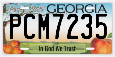 GA license plate PCM7235