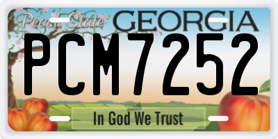 GA license plate PCM7252