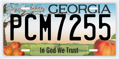 GA license plate PCM7255