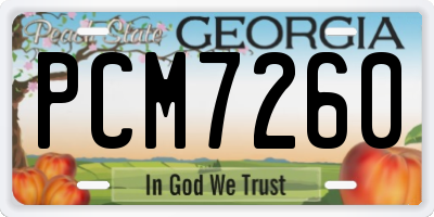 GA license plate PCM7260