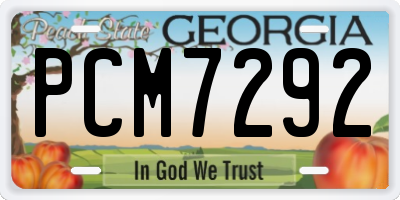 GA license plate PCM7292