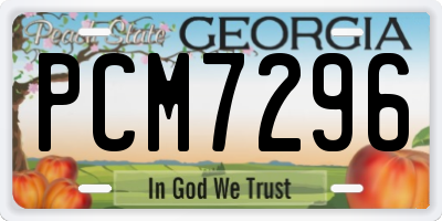 GA license plate PCM7296