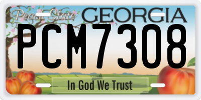 GA license plate PCM7308