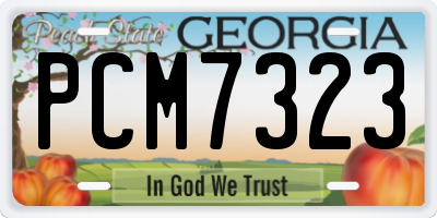 GA license plate PCM7323