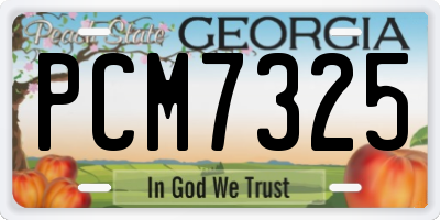 GA license plate PCM7325