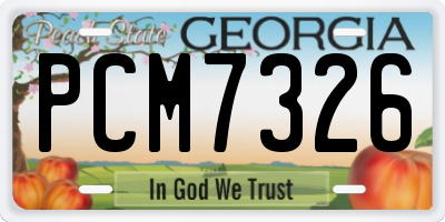 GA license plate PCM7326