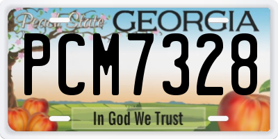GA license plate PCM7328