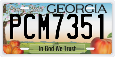 GA license plate PCM7351