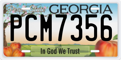 GA license plate PCM7356