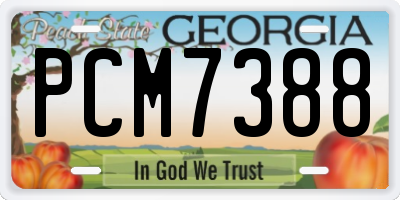 GA license plate PCM7388
