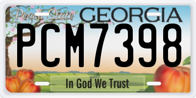 GA license plate PCM7398