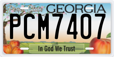 GA license plate PCM7407