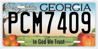 GA license plate PCM7409